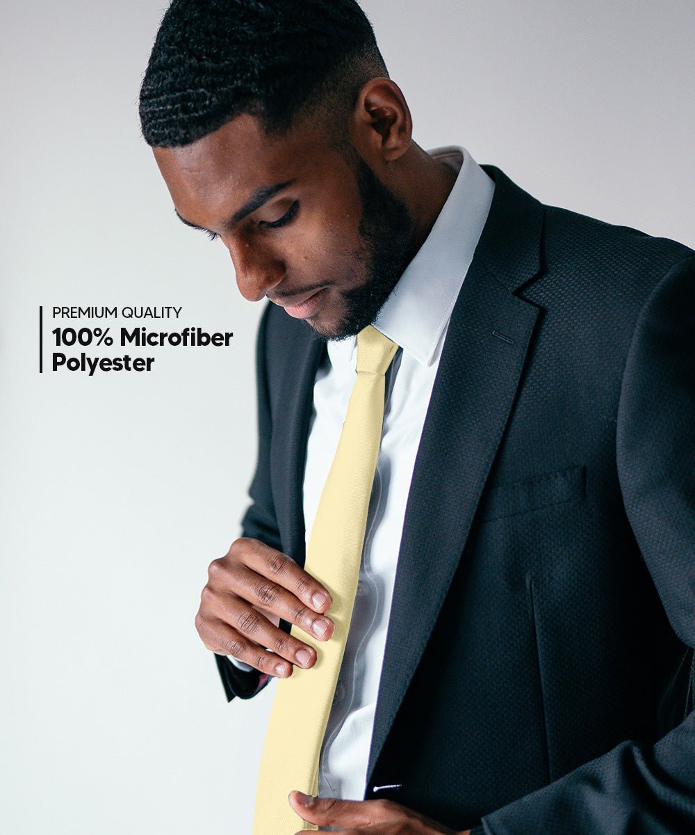 Vittorio Farina Men's Satin Skinny Necktie - N - SKINNY_CHAMPAGNE - Classy Cufflinks