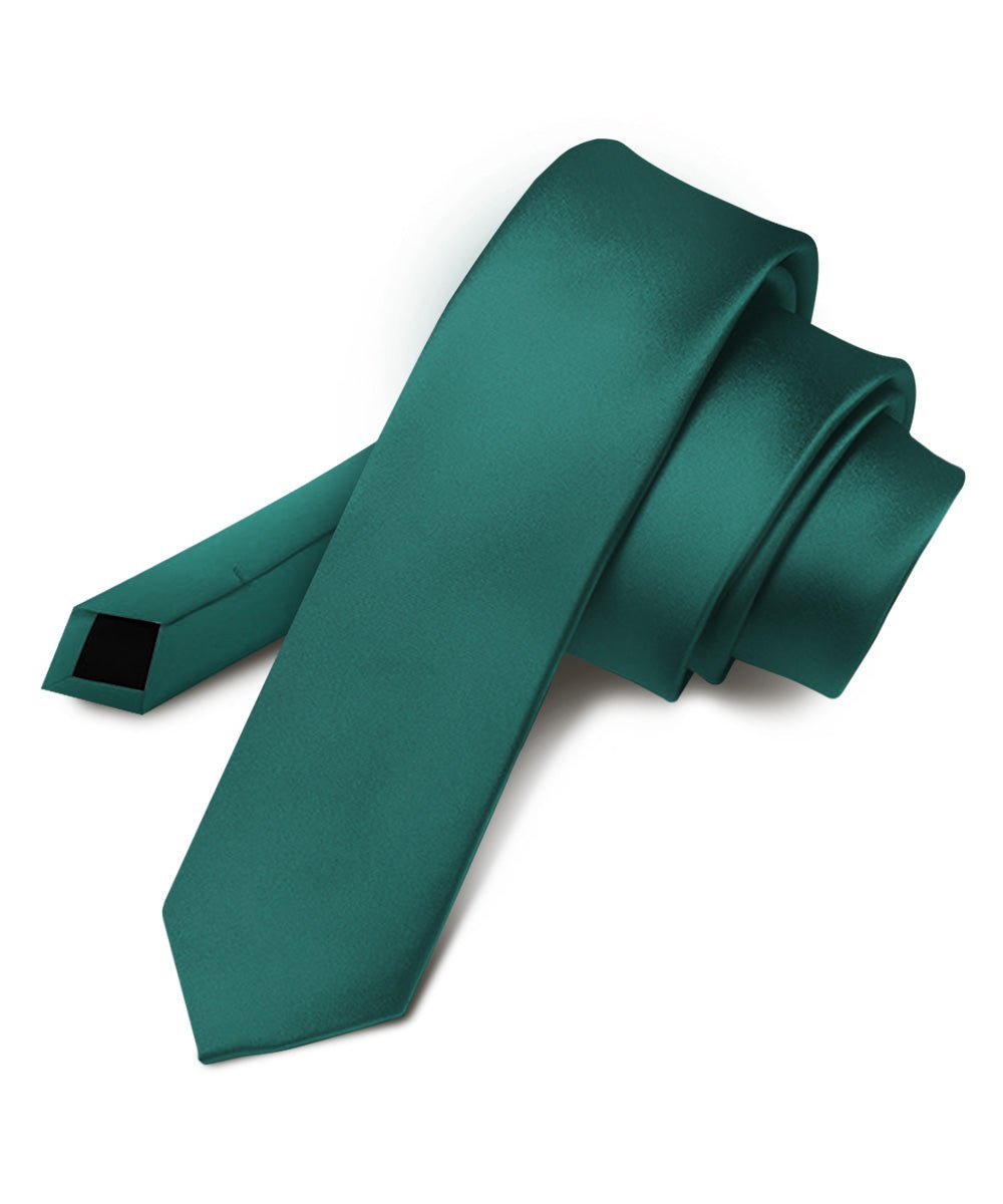 Vittorio Farina Men's Satin Skinny Necktie - N - SKINNY_HUNTER - Classy Cufflinks