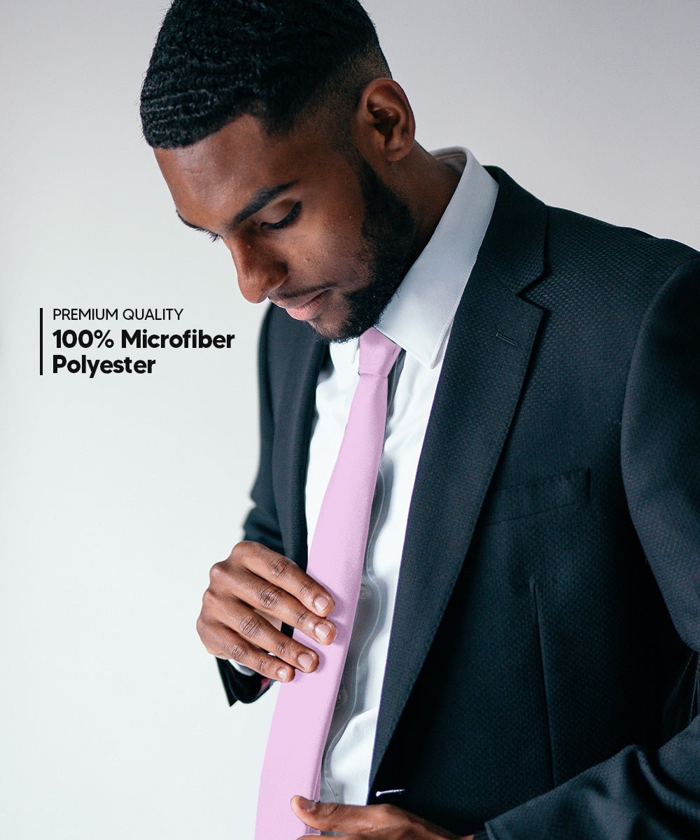 Vittorio Farina Men's Satin Skinny Necktie - N - SKINNY_LAVENDER - Classy Cufflinks