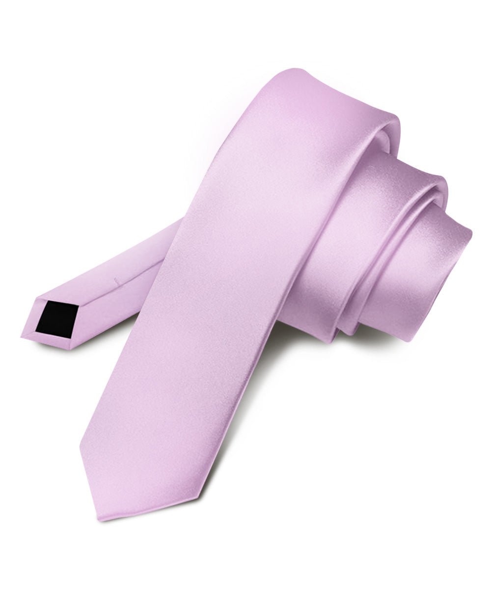 Vittorio Farina Men's Satin Skinny Necktie - N - SKINNY_LAVENDER - Classy Cufflinks