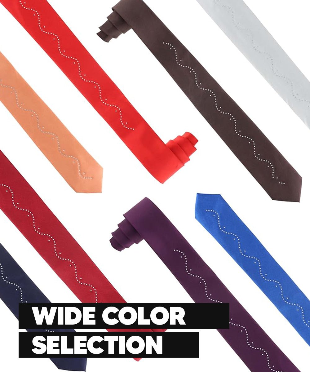 Vittorio Farina Men's Satin Skinny Necktie with Rhinestones - N - SKINNY - R_WINE - Classy Cufflinks