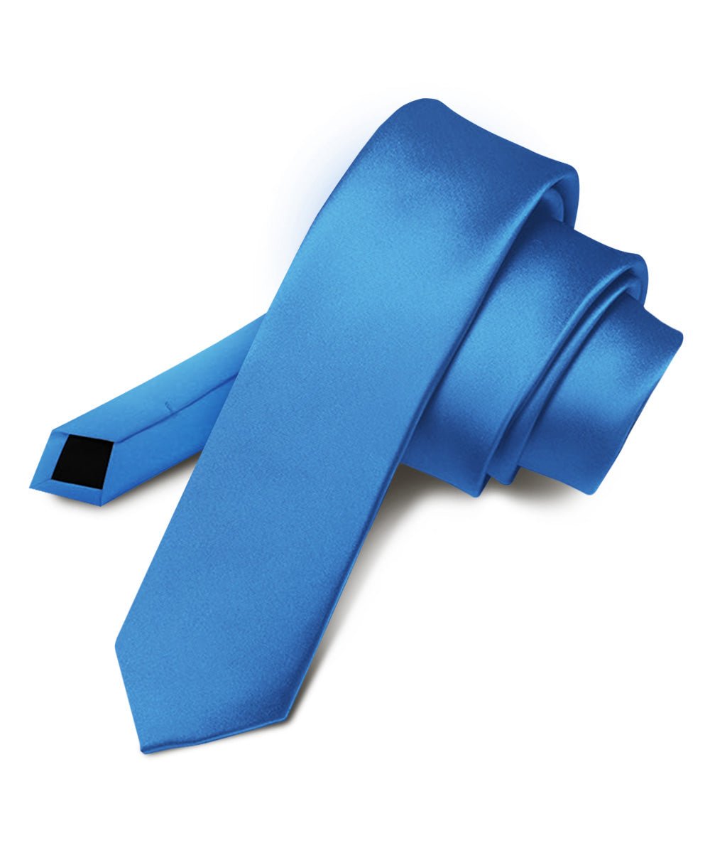 Vittorio Farina Men's Satin Skinny Necktie - N - SKINNY_ROYAL - Classy Cufflinks