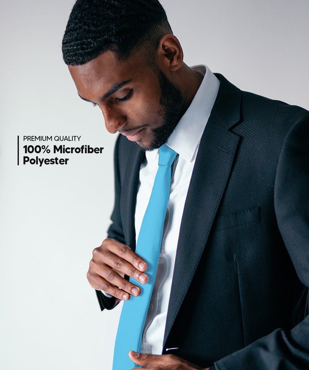 Vittorio Farina Men's Satin Skinny Necktie - N - SKINNY_TURQUOISE - Classy Cufflinks