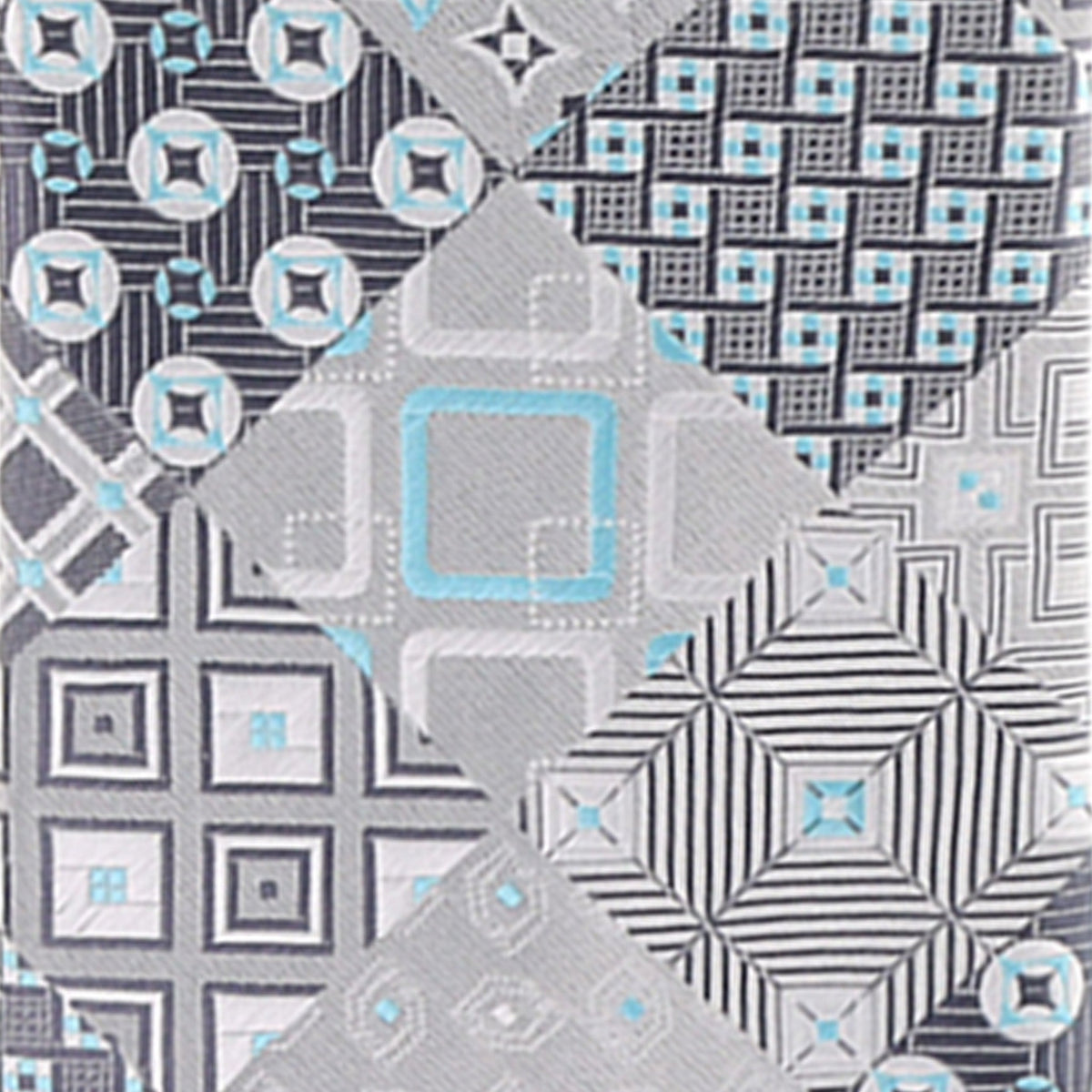 Vittorio Farina Geometric Designer Necktie &amp; Pocket Square - NH-D-1236 - Classy Cufflinks