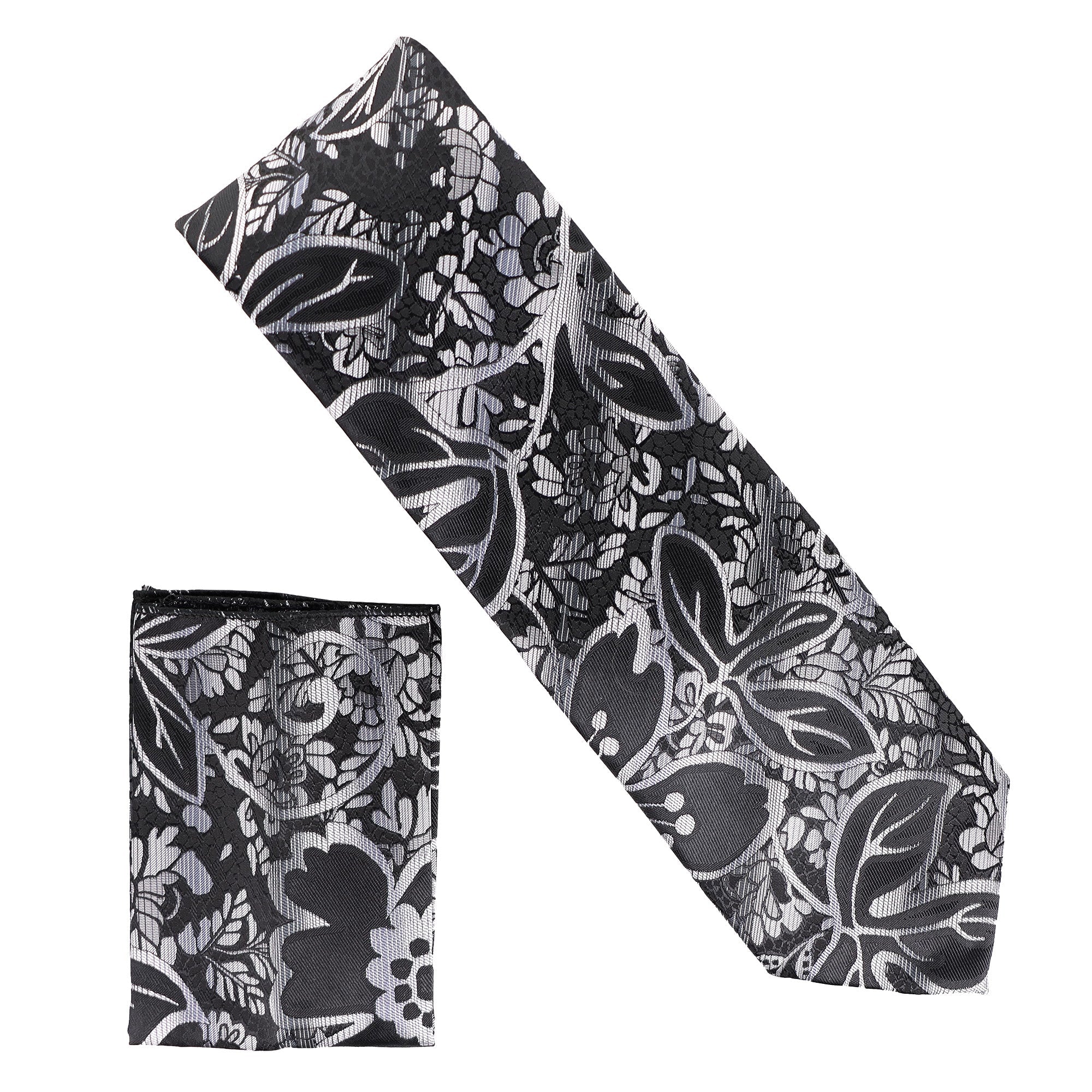 Vittorio Farina Floral Designer Necktie & Pocket Square - NH - D - 1350 - Classy Cufflinks