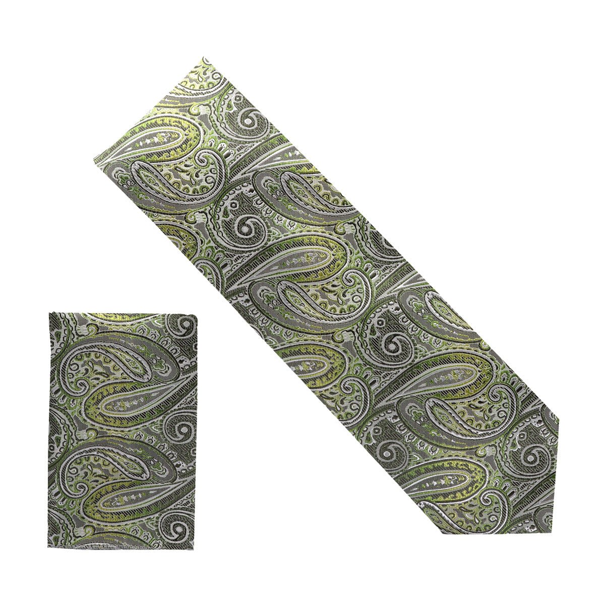 Vittorio Farina Men's Paisley Design Necktie & Pocket Square - NH - D_1424 - Classy Cufflinks