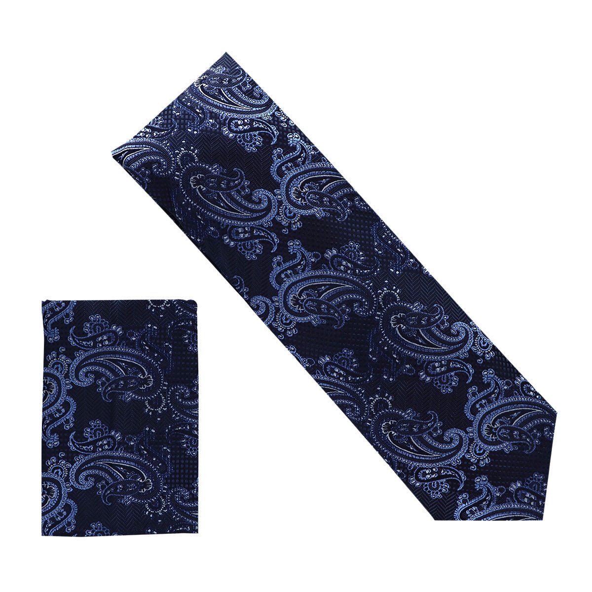 Vittorio Farina Men's Paisley Design Necktie & Pocket Square - NH - D_1456 - Classy Cufflinks