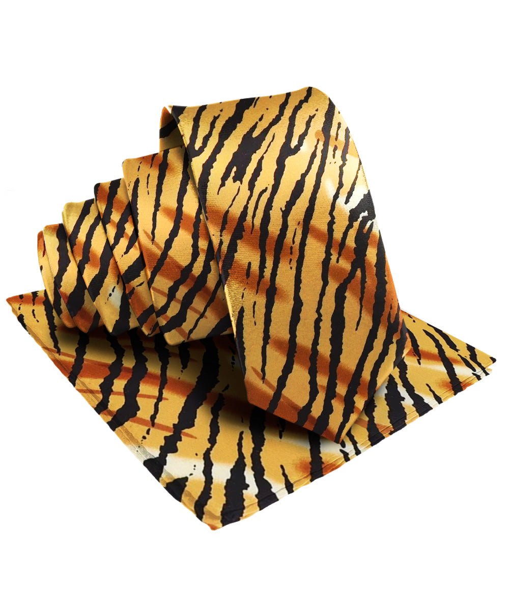 Vittorio Farina Kente Necktie &amp; Pocket Square - NH - K_Tiger - Classy Cufflinks