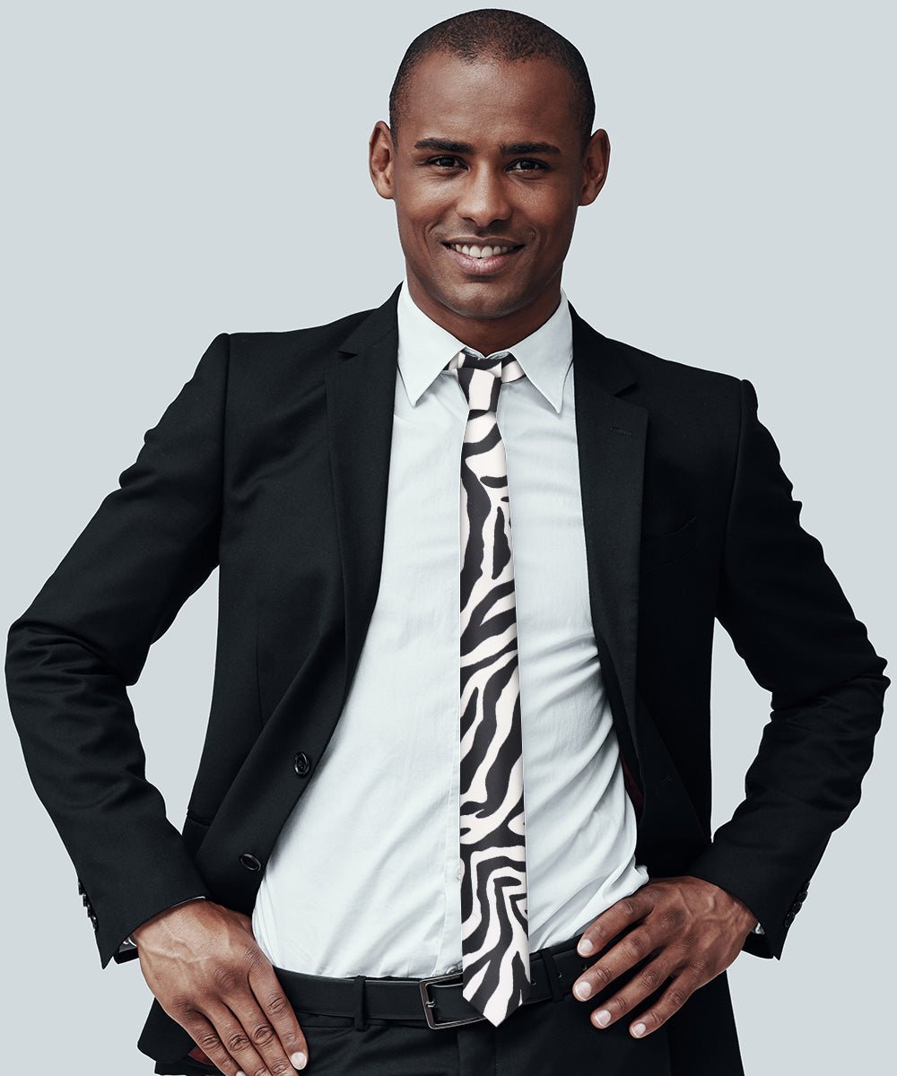 Vittorio Farina Kente Necktie &amp; Pocket Square - NH - K_Zebra - Classy Cufflinks