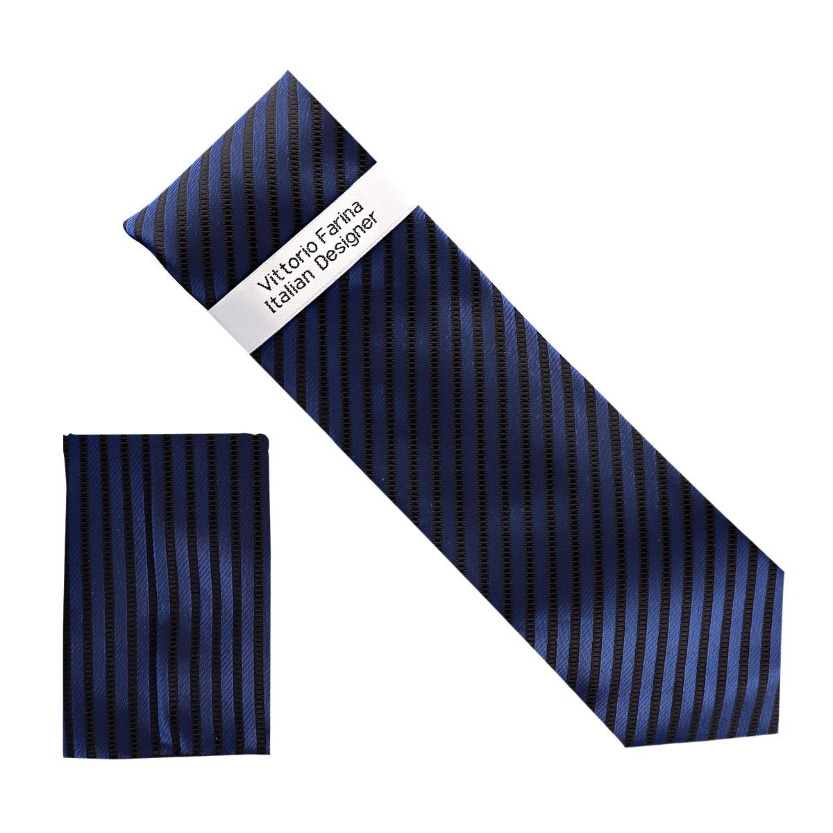 Vittorio Farina Men's Metallic Necktie &amp; Pocket Square - NH - M_32 - Classy Cufflinks