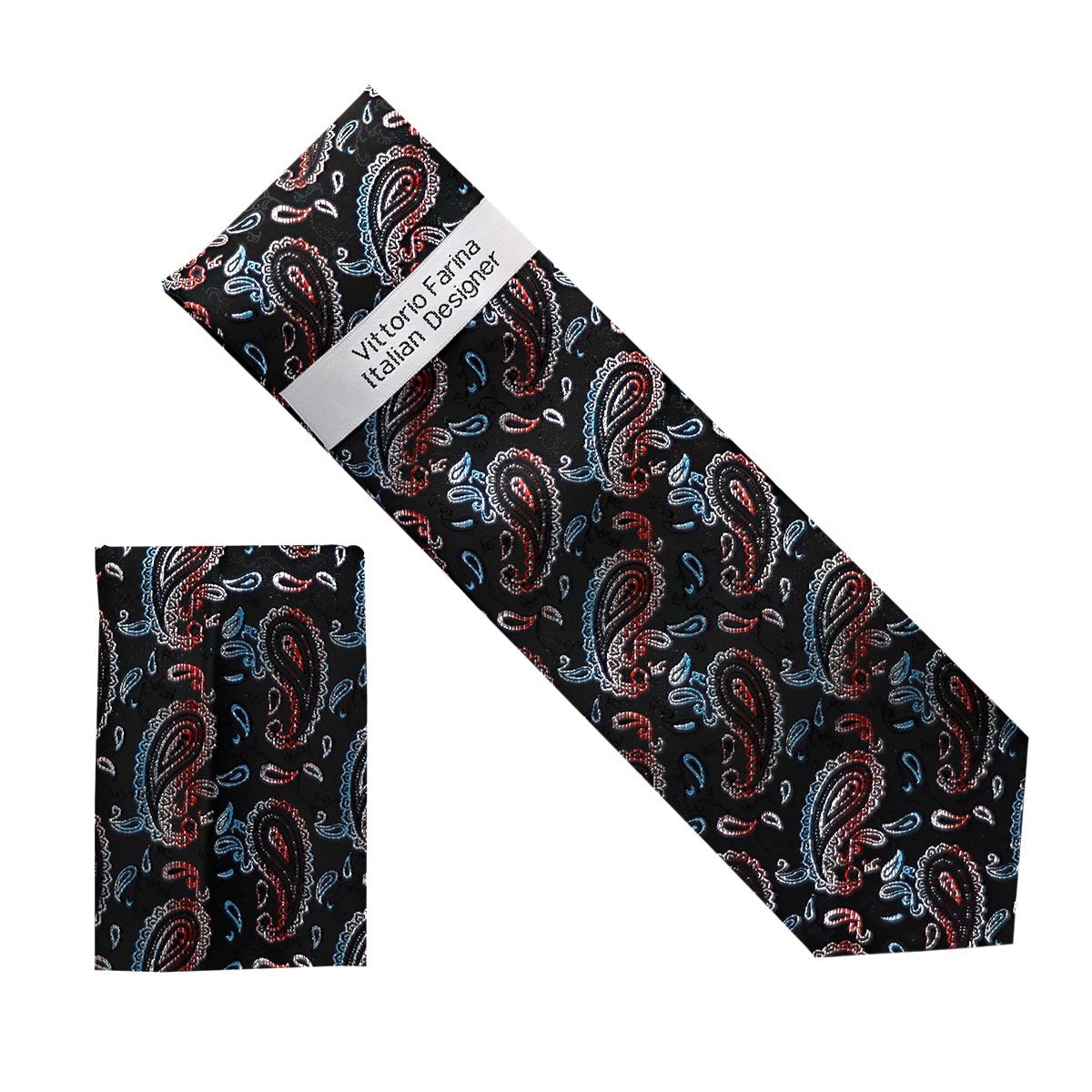 Vittorio Farina Men's Metallic Necktie & Pocket Square - NH - M_36 - Classy Cufflinks