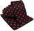 Vittorio Farina Polka Dot Necktie & Pocket Square - NH-PD_03_RED_BLACK - Classy Cufflinks