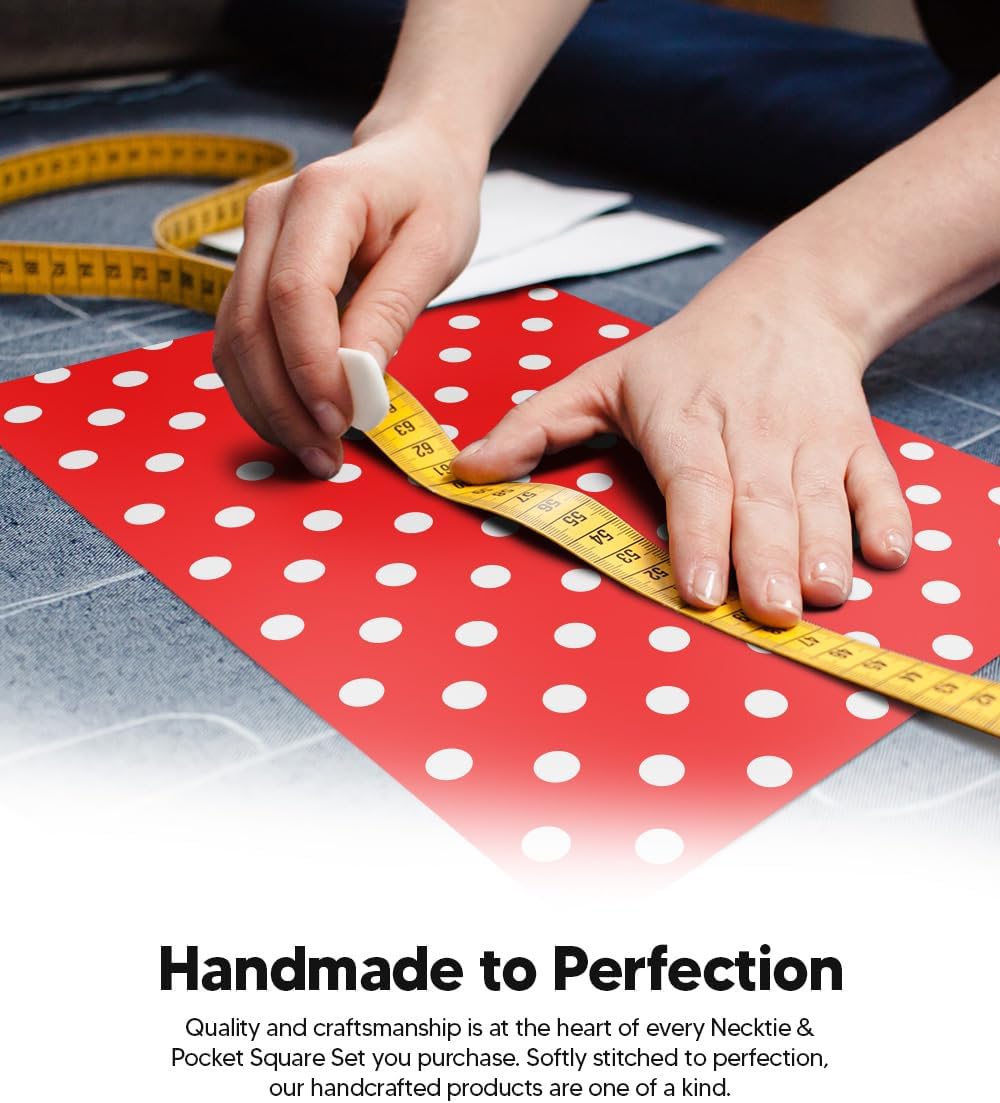 Vittorio Farina Polka Dot Necktie &amp; Pocket Square Multipacks - NH-PD-3_RED - Classy Cufflinks
