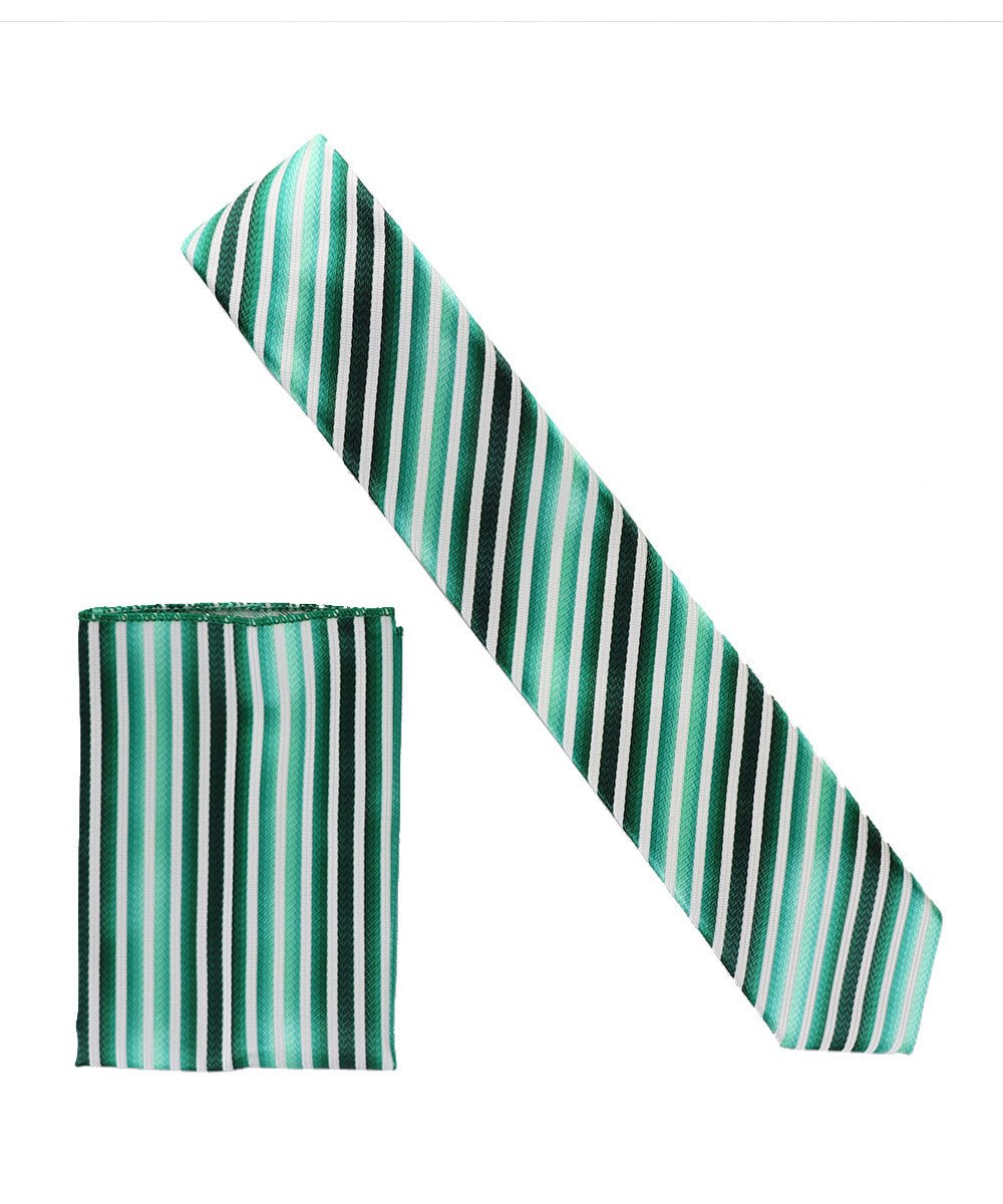 Vittorio Farina Skinny Designer Satin Necktie &amp; Pocket Square - NH - SD - 0032 - Classy Cufflinks