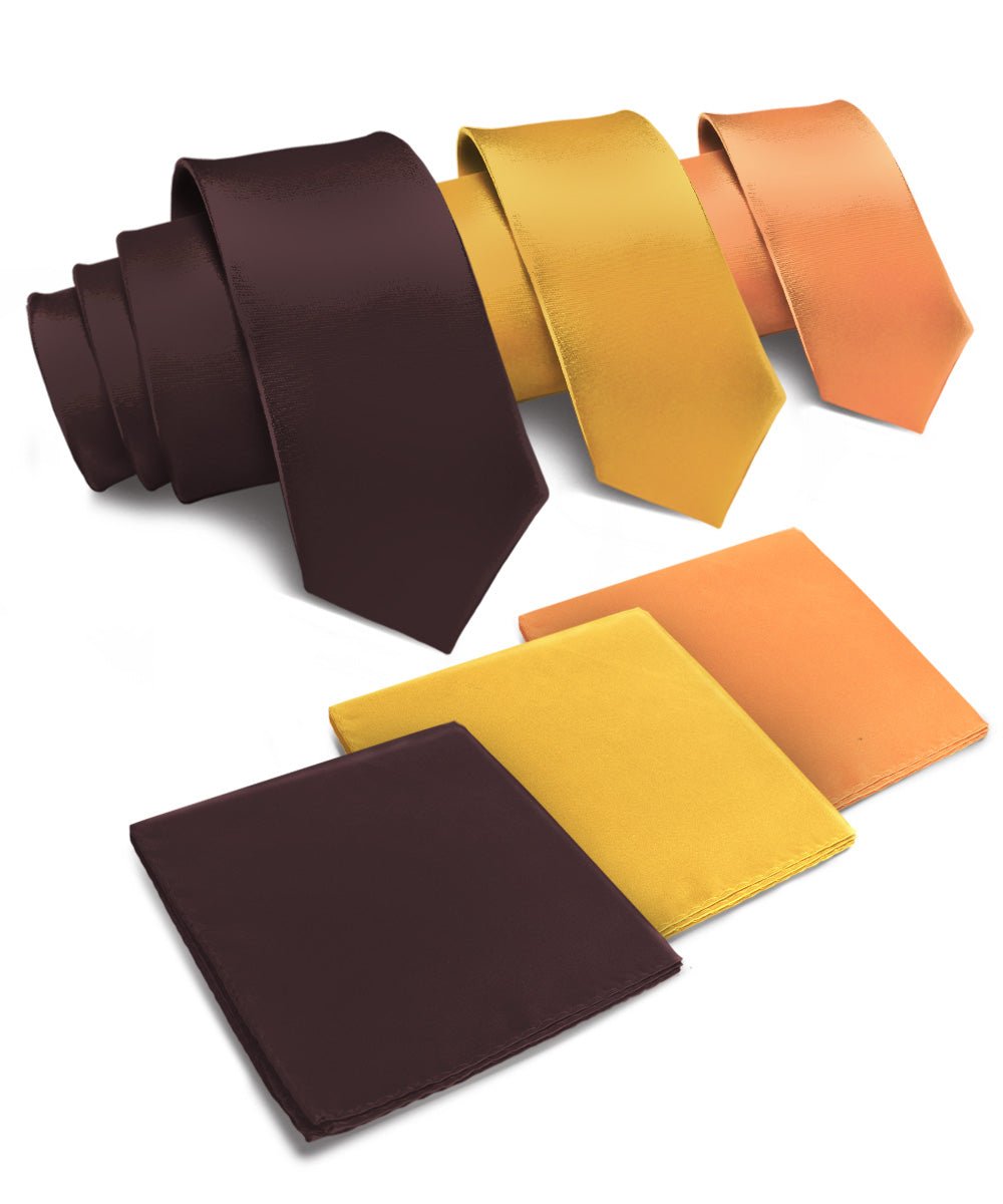 Vittorio Farina Solid Satin Necktie &amp; Pocket Square Multipacks - NH - SOLID - 3_FALL1 - Classy Cufflinks