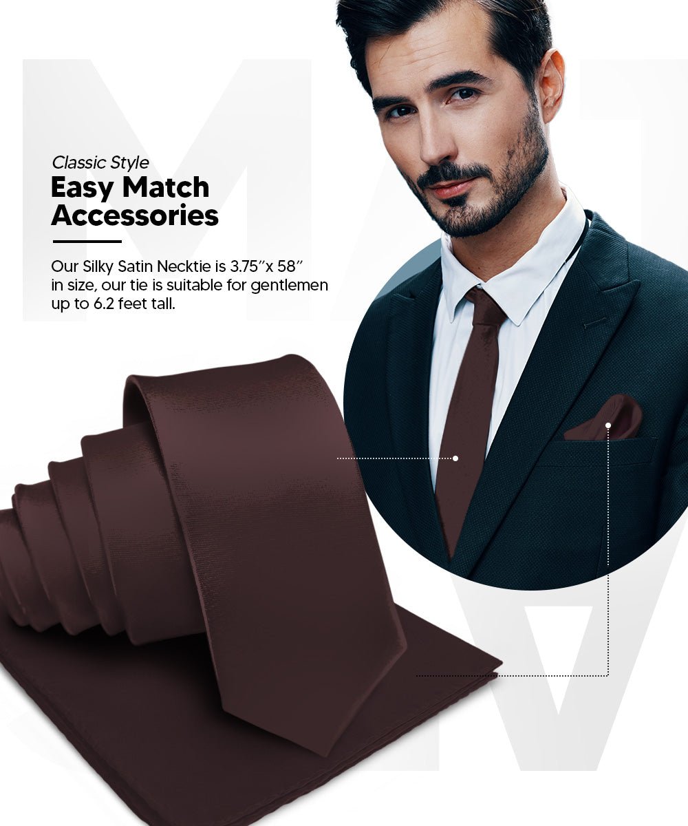 Vittorio Farina Solid Satin Necktie &amp; Pocket Square Multipacks - NH - SOLID - 3_FALL1 - Classy Cufflinks