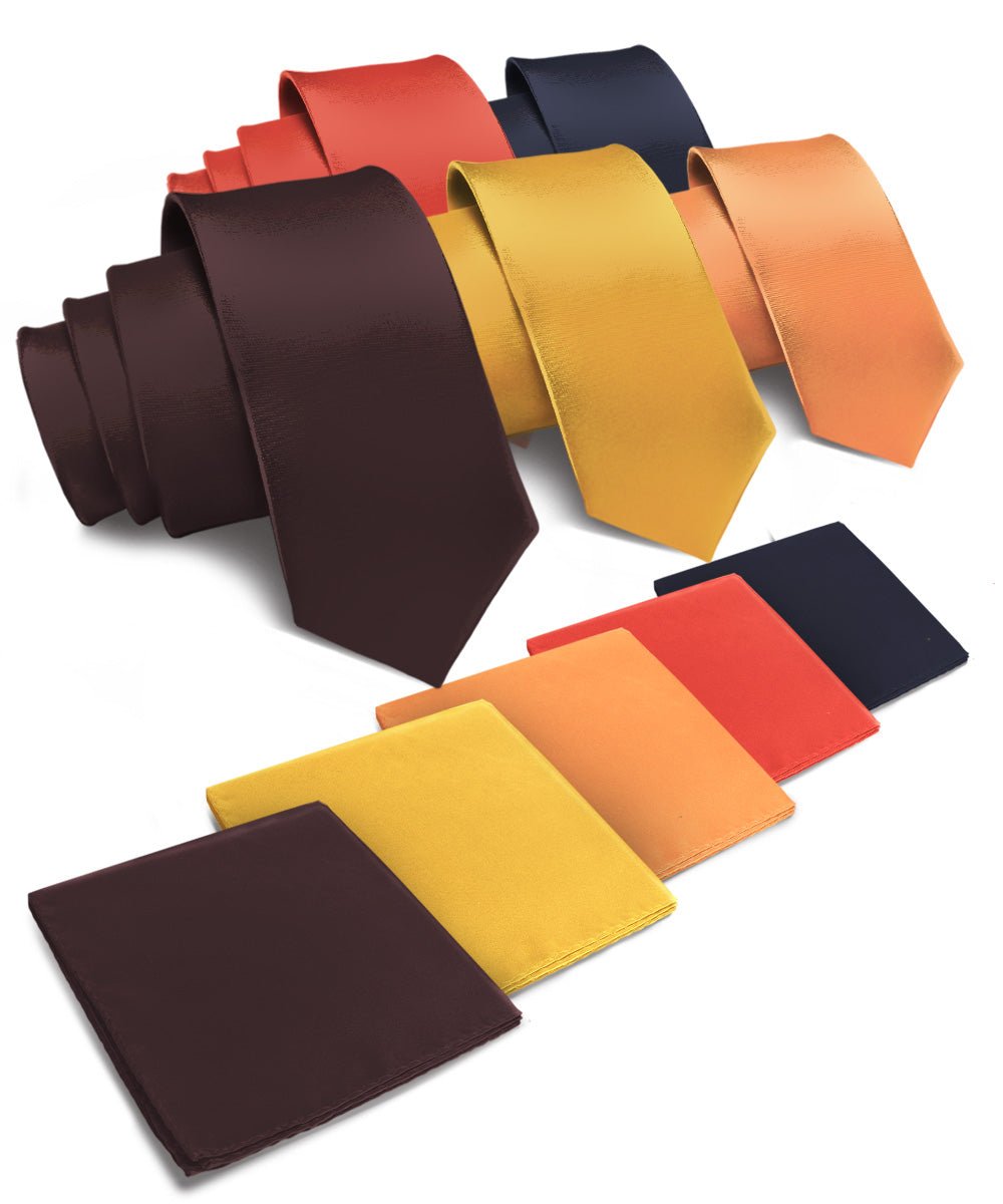 Vittorio Farina Solid Satin Necktie &amp; Pocket Square Multipacks - NH - SOLID - 5_FALL1 - Classy Cufflinks