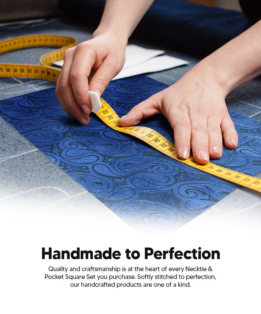 Vittorio Farina Woven Paisley Necktie &amp; Pocket Square Multipacks - NH - WP - 3_BLUE - Classy Cufflinks