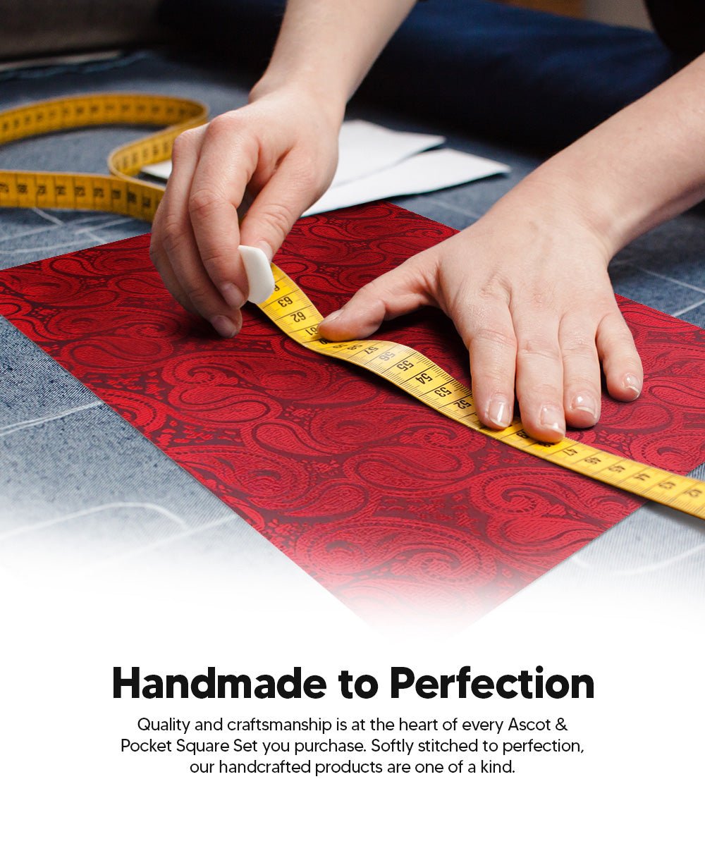 Vittorio Farina Woven Paisley Necktie &amp; Pocket Square Multipacks - NH - WP - 3_RED - Classy Cufflinks