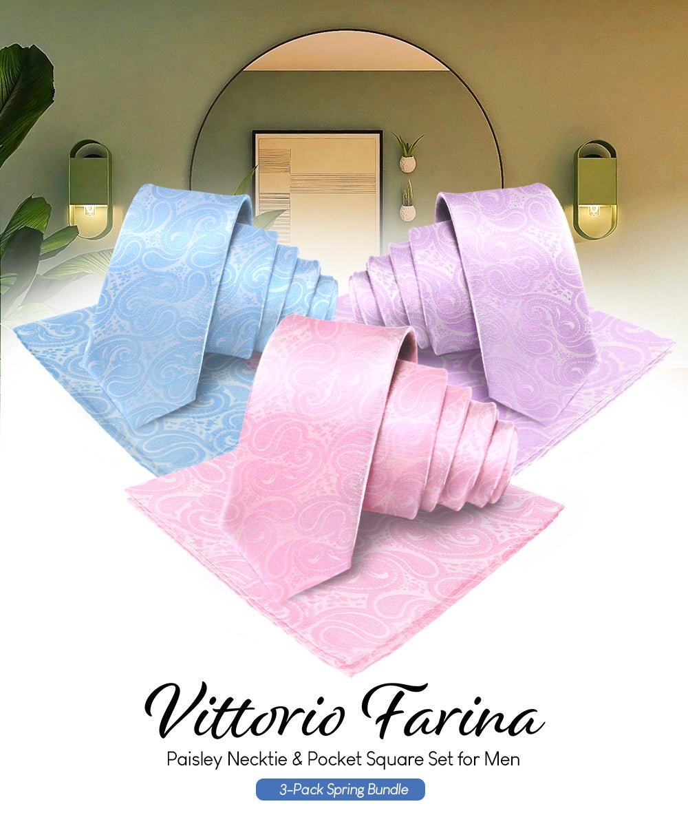 Vittorio Farina Woven Paisley Necktie &amp; Pocket Square Multipacks - NH - WP - 3_SPRING1 - Classy Cufflinks