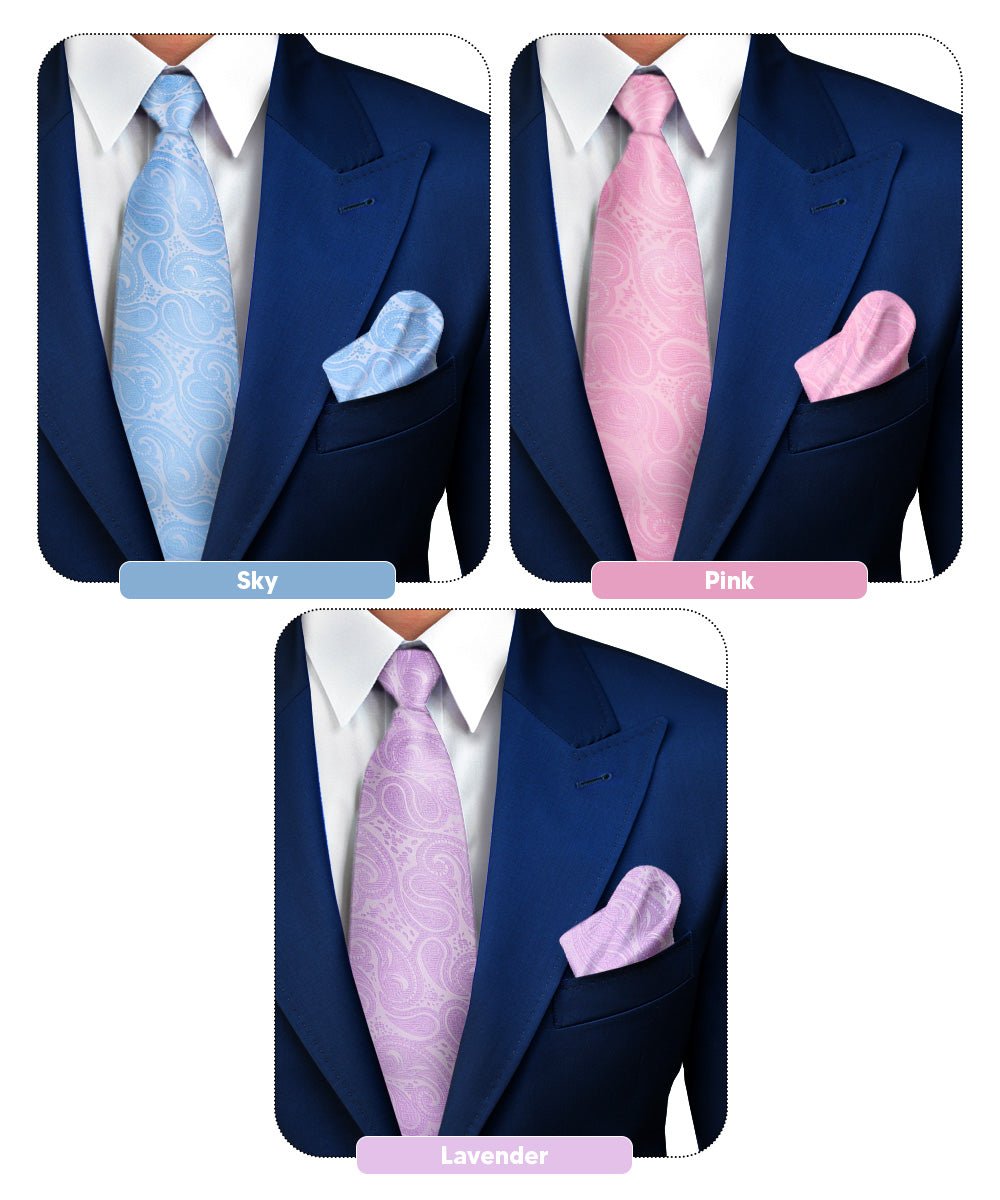 Vittorio Farina Woven Paisley Necktie &amp; Pocket Square Multipacks - NH - WP - 3_SPRING1 - Classy Cufflinks
