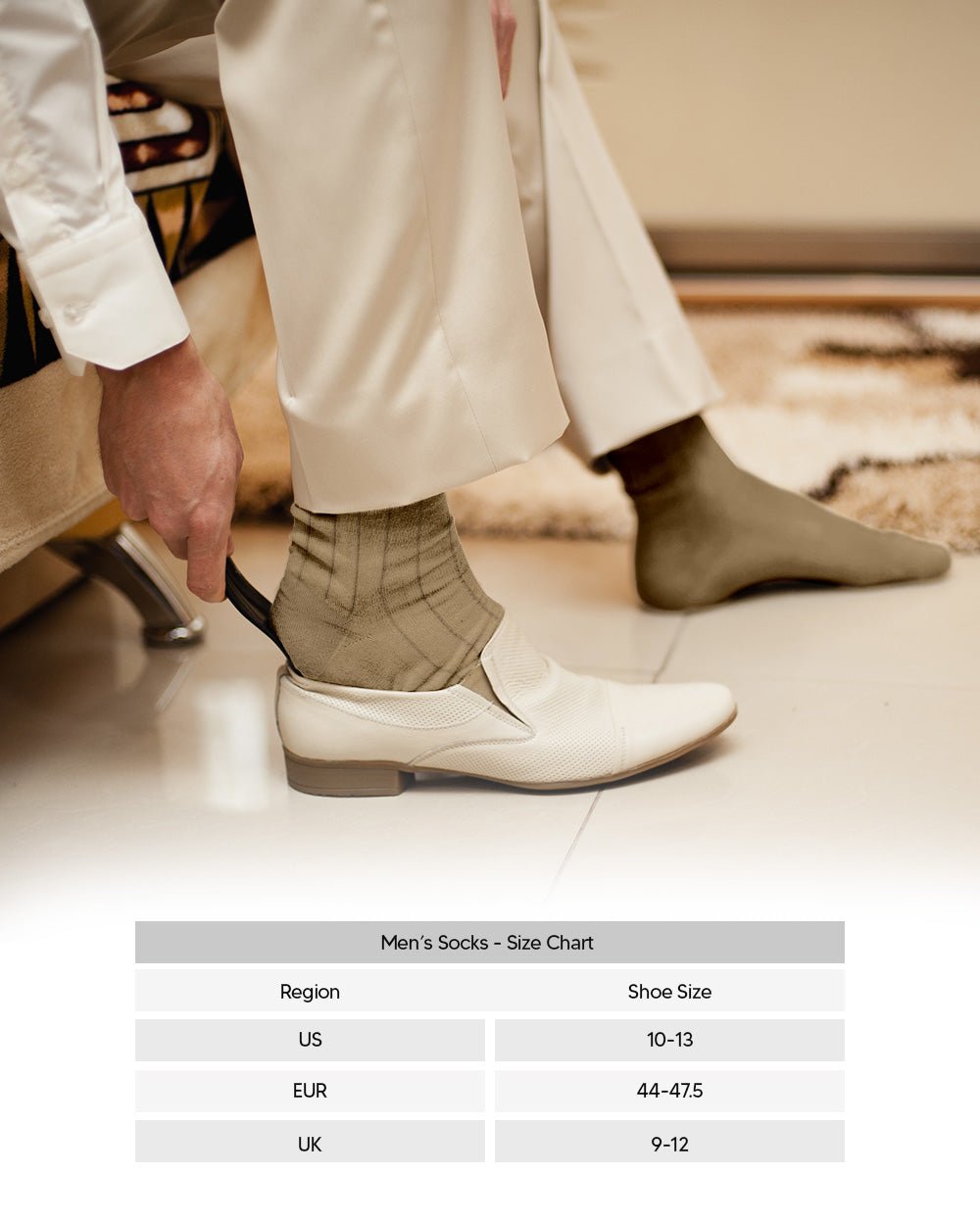 Vittorio Farina Men's Ribbed Shear Nylon Over The Calf Dress Socks - o - c - beige - 3 - Classy Cufflinks