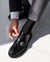 Vittorio Farina Men's Ribbed Shear Nylon Over The Calf Dress Socks - o - c - charcoal - 3 - Classy Cufflinks