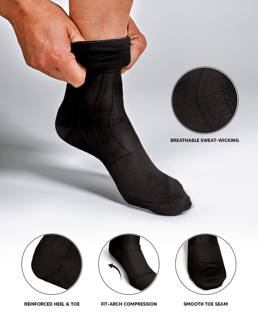 Vittorio Farina Men's Ribbed Shear Nylon Over The Calf Dress Socks - o - c - charcoal - 3 - Classy Cufflinks