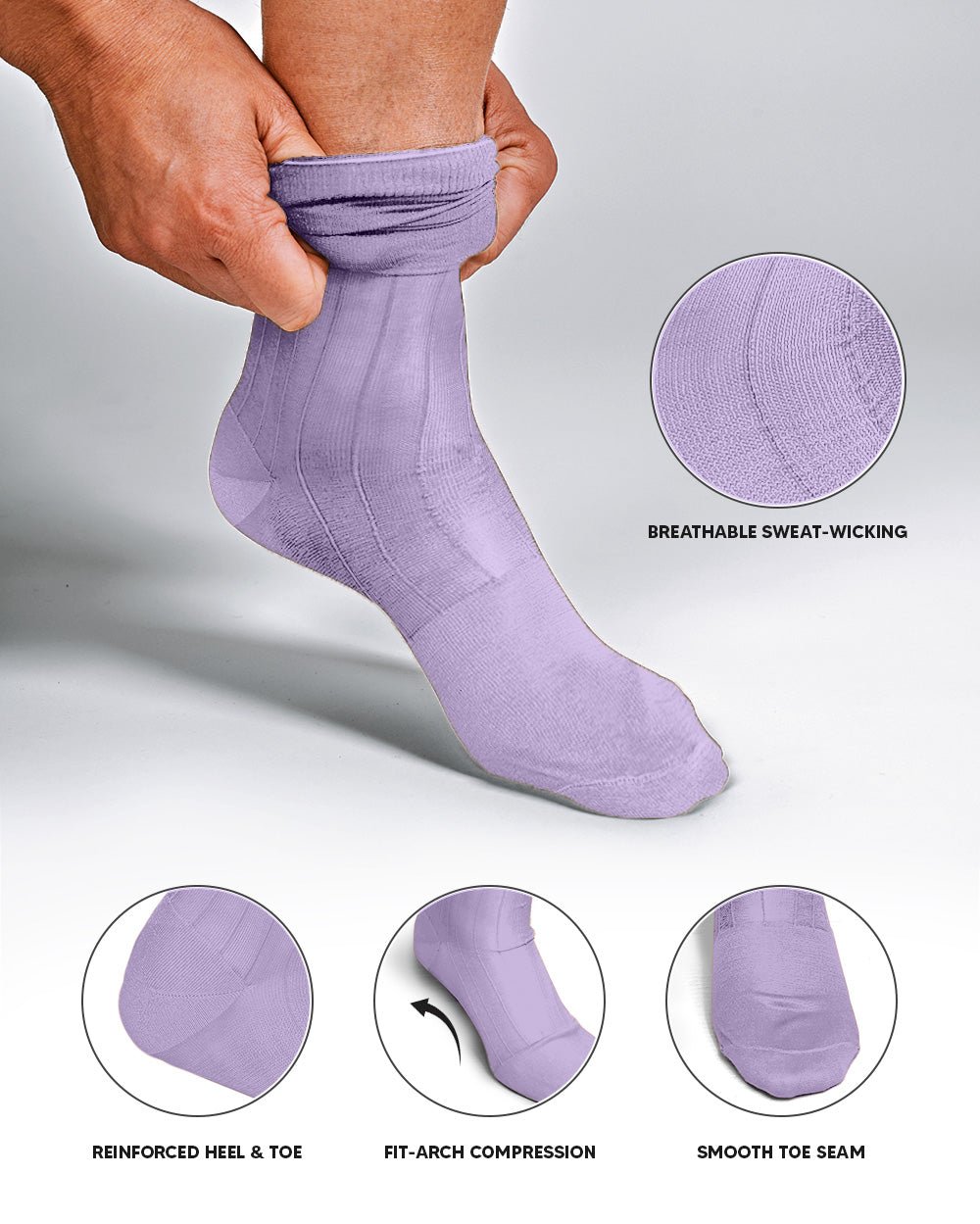 Vittorio Farina Men's Ribbed Shear Nylon Over The Calf Dress Socks - o - c - ivory - 3 - Classy Cufflinks