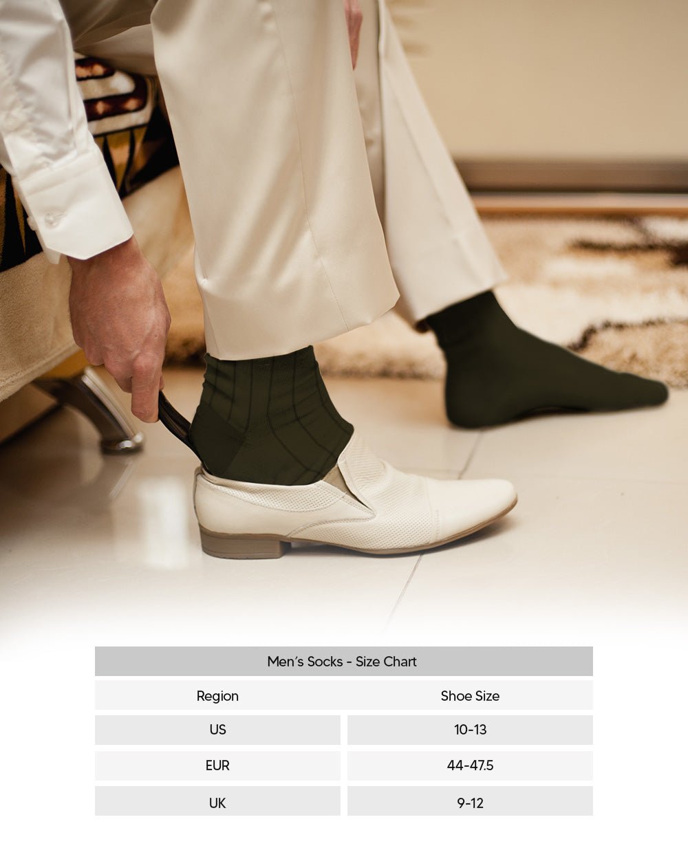 Vittorio Farina Men's Ribbed Shear Nylon Over The Calf Dress Socks - o - c - olive - 3 - Classy Cufflinks