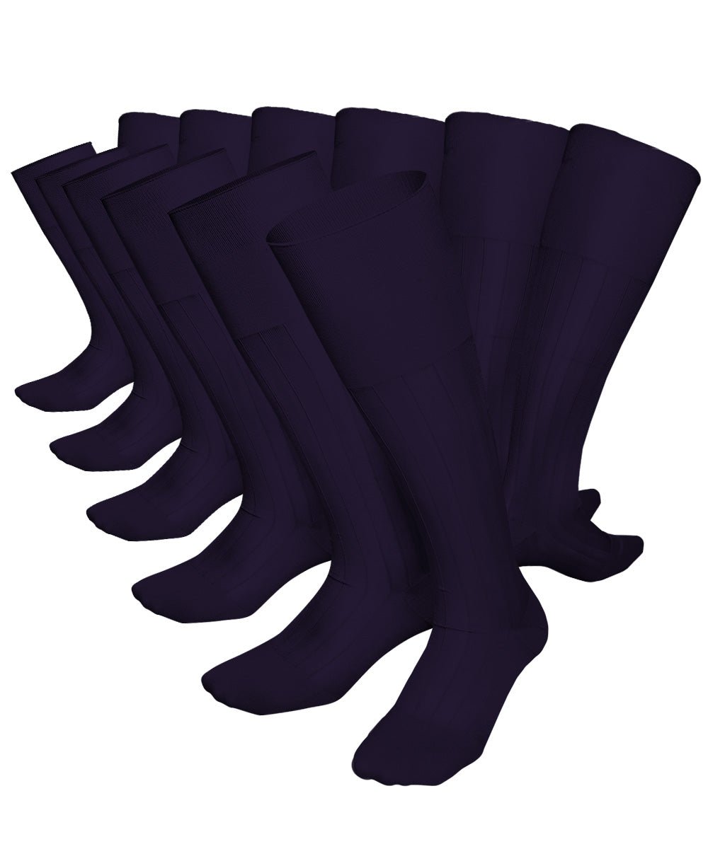 Vittorio Farina Men's Ribbed Shear Nylon Over The Calf Dress Socks - o - c - pink - 3 - Classy Cufflinks