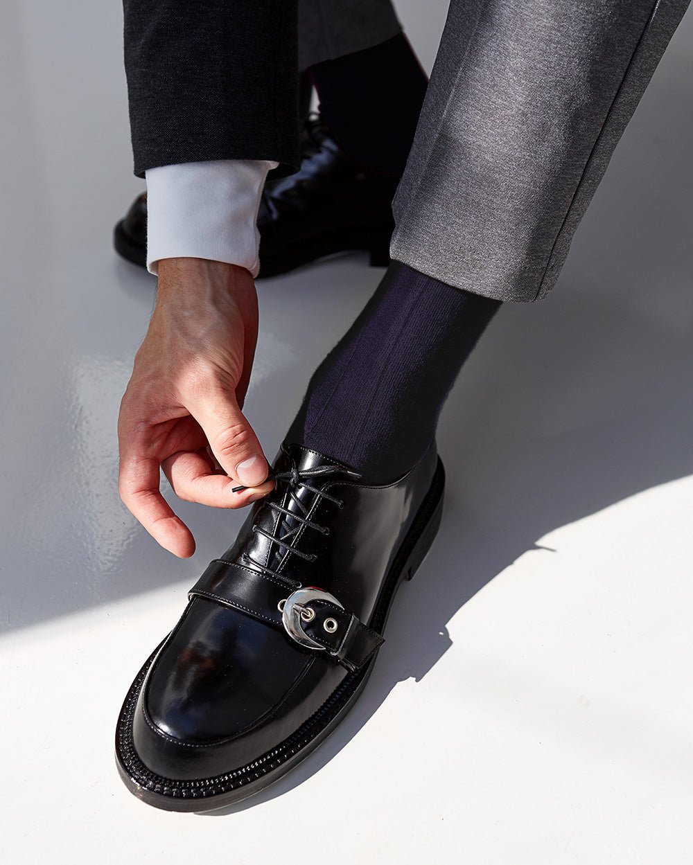 Vittorio Farina Men's Ribbed Shear Nylon Over The Calf Dress Socks - o - c - pink - 3 - Classy Cufflinks