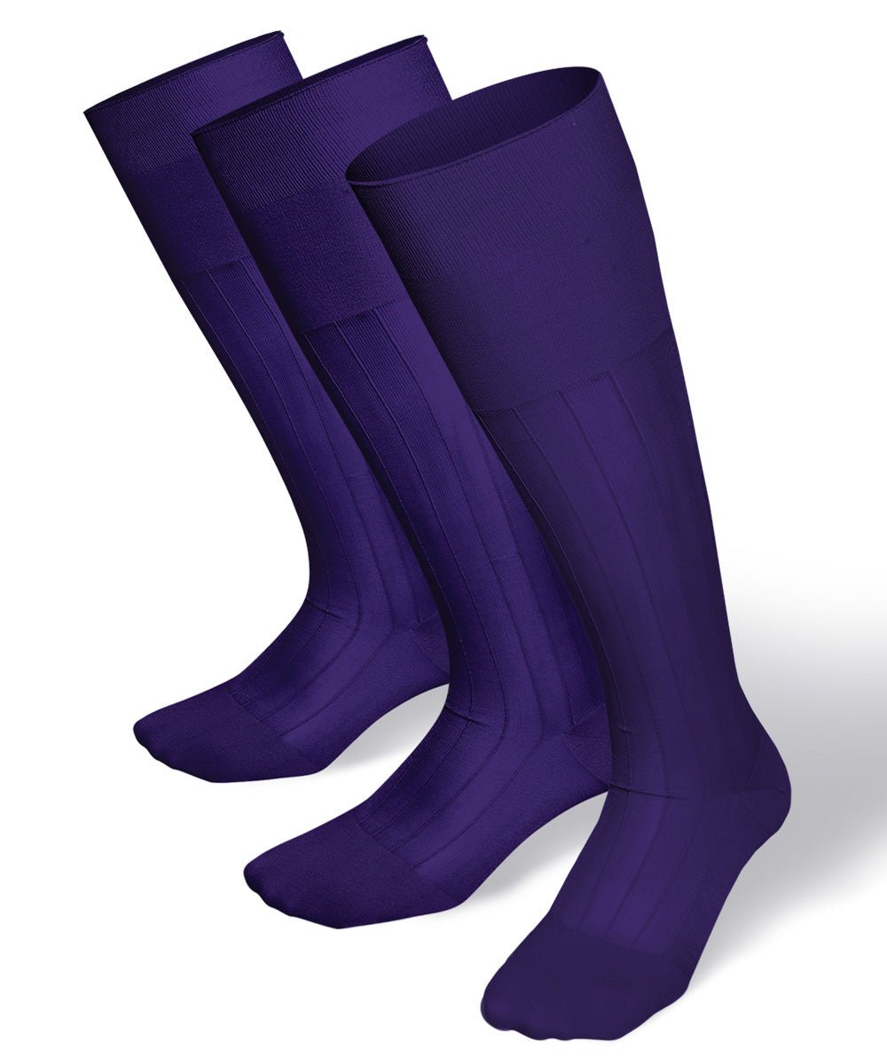 Vittorio Farina Men's Ribbed Shear Nylon Over The Calf Dress Socks - o - c - purple - 3 - Classy Cufflinks
