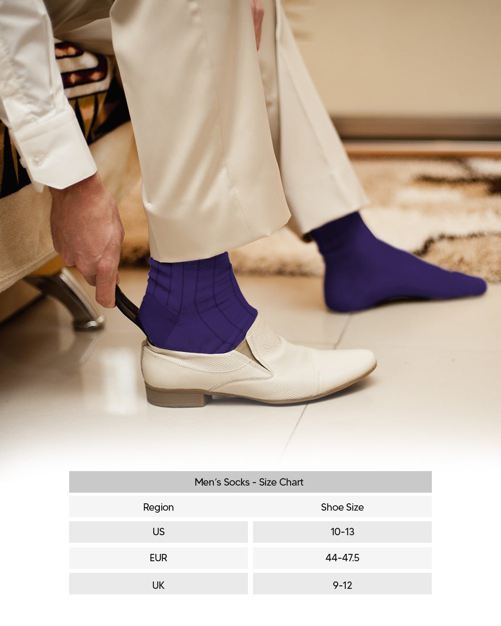 Vittorio Farina Men's Ribbed Shear Nylon Over The Calf Dress Socks - o - c - purple - 3 - Classy Cufflinks