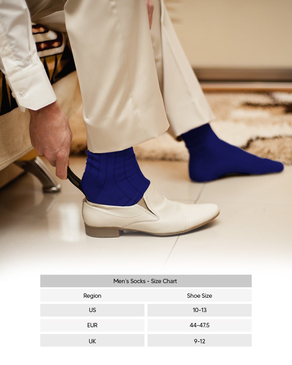 Vittorio Farina Men's Ribbed Shear Nylon Over The Calf Dress Socks - o - c - royal - 3 - Classy Cufflinks