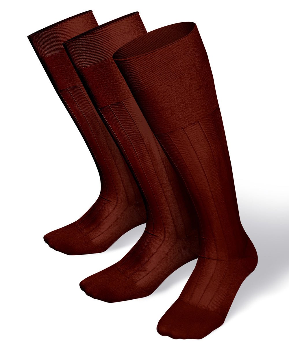 Vittorio Farina Men's Ribbed Shear Nylon Over The Calf Dress Socks - o - c - royal - 3 - Classy Cufflinks