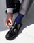 Vittorio Farina Men's Ribbed Shear Nylon Over The Calf Dress Socks - o - c - royal - 3 - Classy Cufflinks