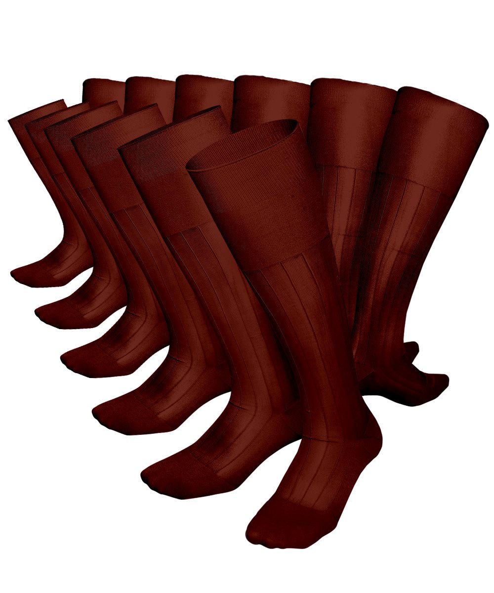 Vittorio Farina Men's Ribbed Shear Nylon Over The Calf Dress Socks - o - c - royal - 3 - Classy Cufflinks