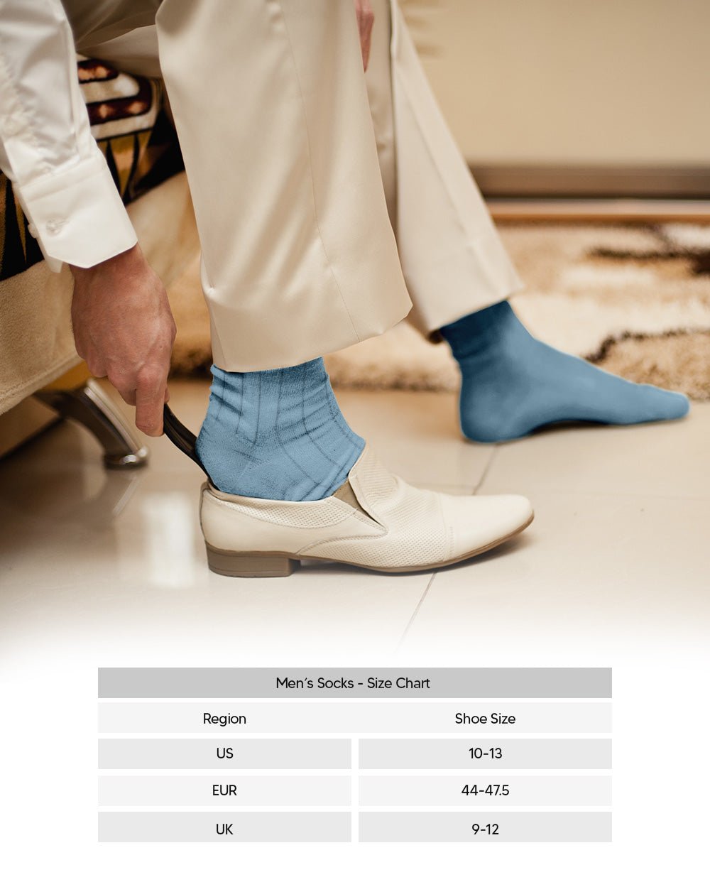 Vittorio Farina Men's Ribbed Shear Nylon Over The Calf Dress Socks - o - c - sky - 12 - Classy Cufflinks