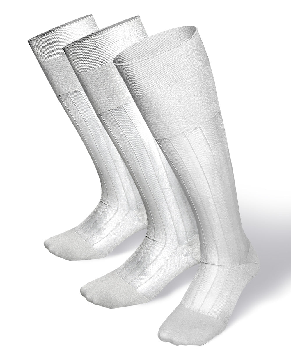 Vittorio Farina Men's Ribbed Shear Nylon Over The Calf Dress Socks - o - c - white - 12 - Classy Cufflinks