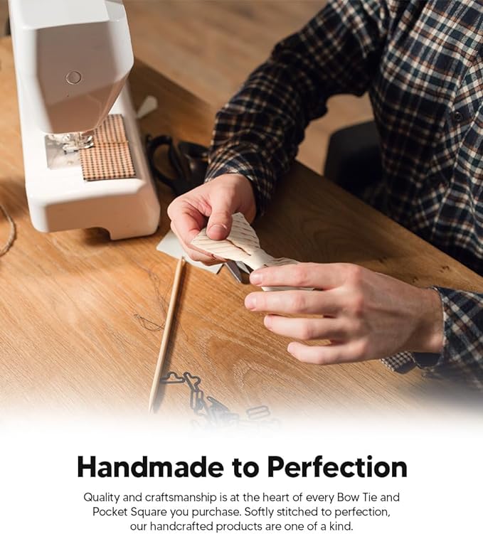 Vittorio Farina Pleated Bow Tie &amp; Pocket Square - rbh - 09 - Classy Cufflinks