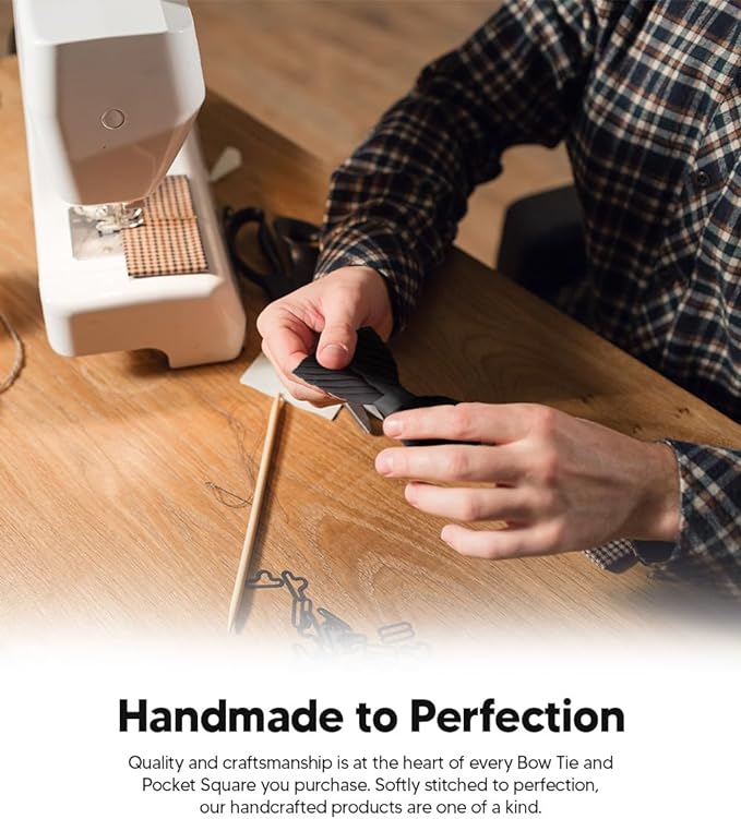 Vittorio Farina Pleated Bow Tie &amp; Pocket Square - rbh - 09 - Classy Cufflinks