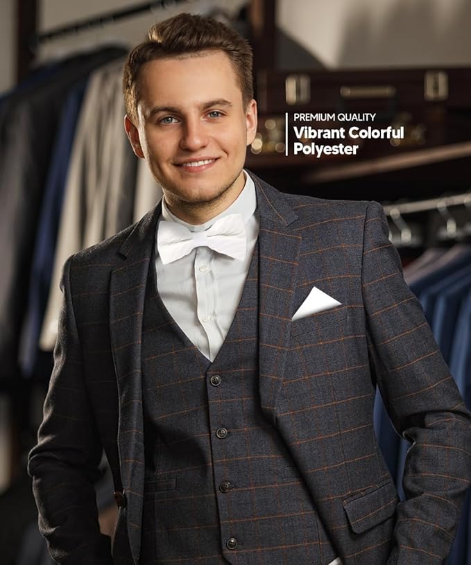 Vittorio Farina Pleated Bow Tie &amp; Pocket Square - rbh - 09 - Classy Cufflinks