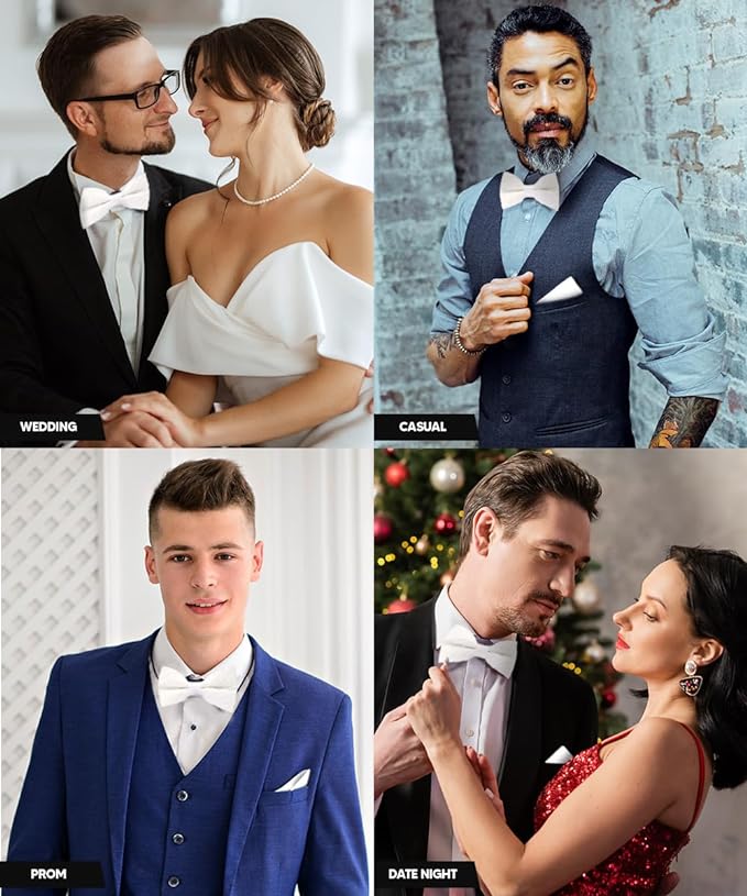 Vittorio Farina Pleated Bow Tie &amp; Pocket Square - rbh - 09 - Classy Cufflinks