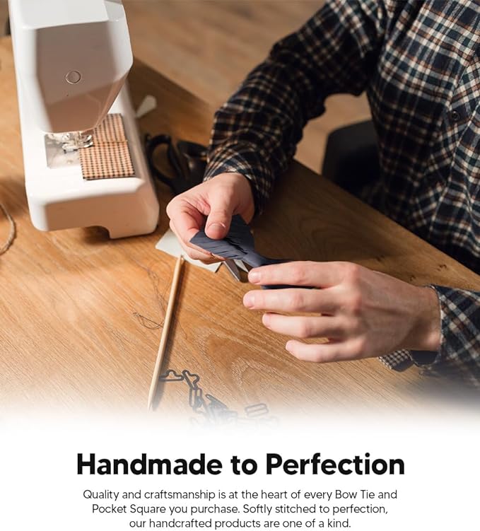 Vittorio Farina Pleated Bow Tie &amp; Pocket Square - rbh - 09 - Classy Cufflinks
