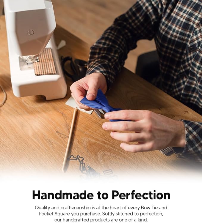 Vittorio Farina Pleated Bow Tie &amp; Pocket Square - rbh - 09 - Classy Cufflinks