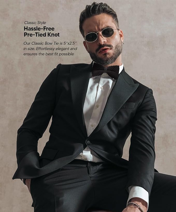 Vittorio Farina Pleated Bow Tie &amp; Pocket Square - rbh - 09 - Classy Cufflinks