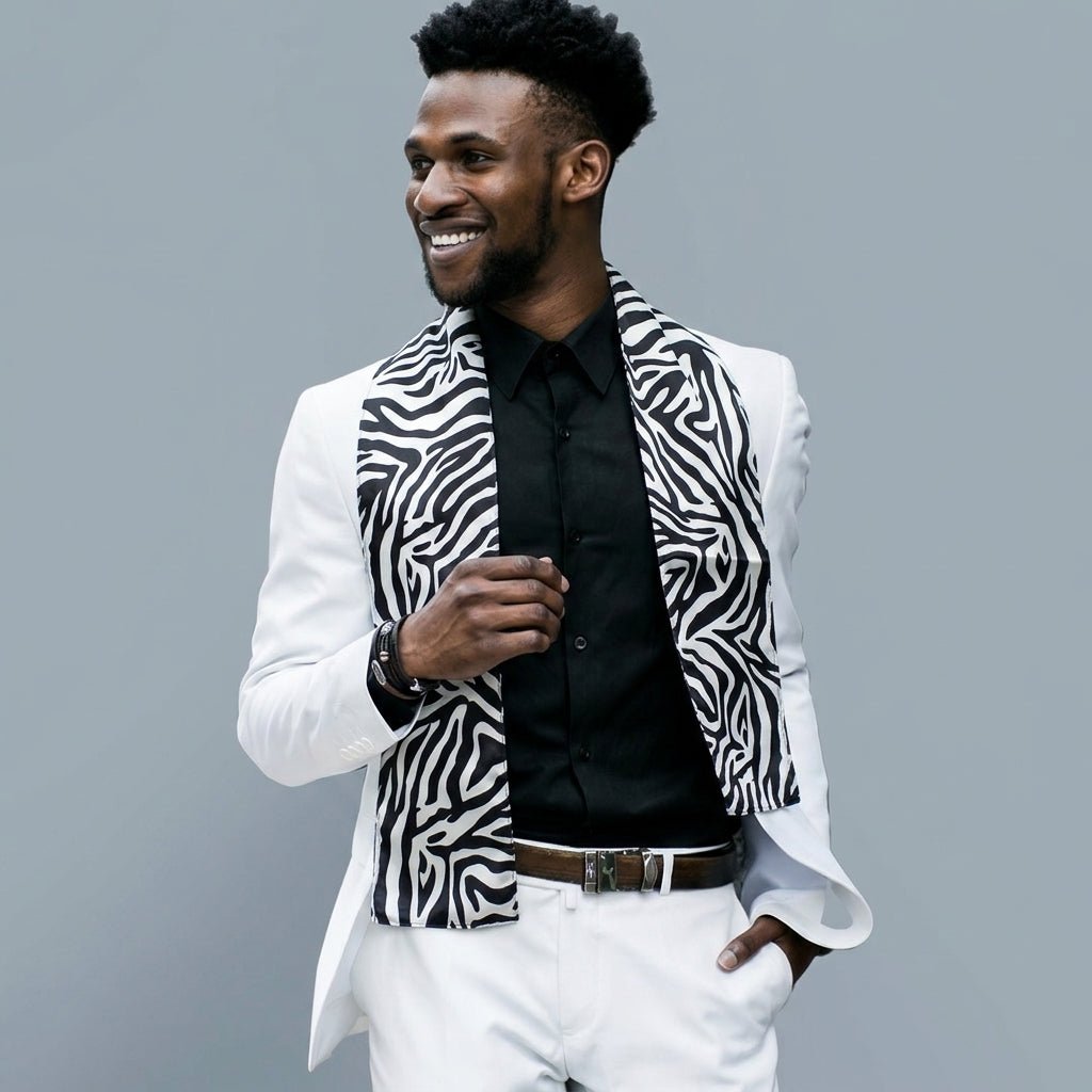Vittorio Farina Mens' Kente Satin Scarf - SCARVES_Camo - Classy Cufflinks
