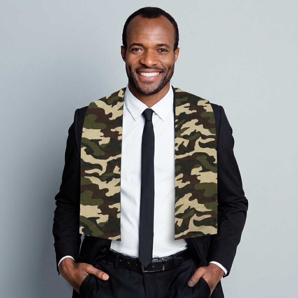 Vittorio Farina Mens' Kente Satin Scarf - SCARVES_Camo - Classy Cufflinks