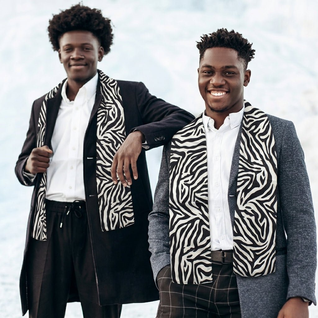 Vittorio Farina Mens' Kente Satin Scarf - SCARVES_Camo - Classy Cufflinks
